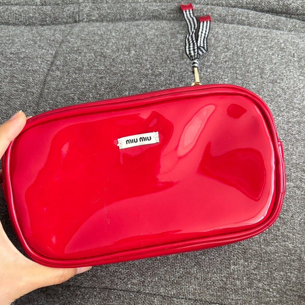 Miu Miu Glossy Red Cosmetic Case